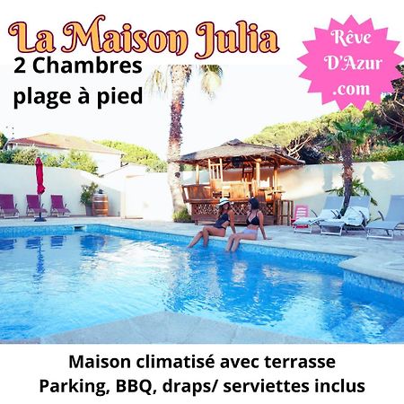 Reve D'Azur, 2 Chambres, Maison Julia En Bord De Mer A La Nartelle, Piscine Partagee, Parking & Terrasse Bbq, Wifi Et Draps Inclus Plage A Pied Sainte-Maxime Exteriér fotografie