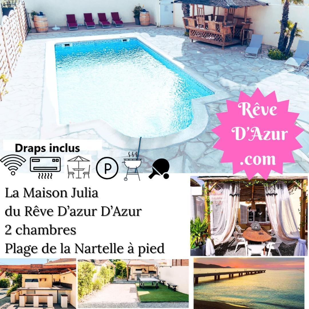 Reve D'Azur, 2 Chambres, Maison Julia En Bord De Mer A La Nartelle, Piscine Partagee, Parking & Terrasse Bbq, Wifi Et Draps Inclus Plage A Pied Sainte-Maxime Exteriér fotografie