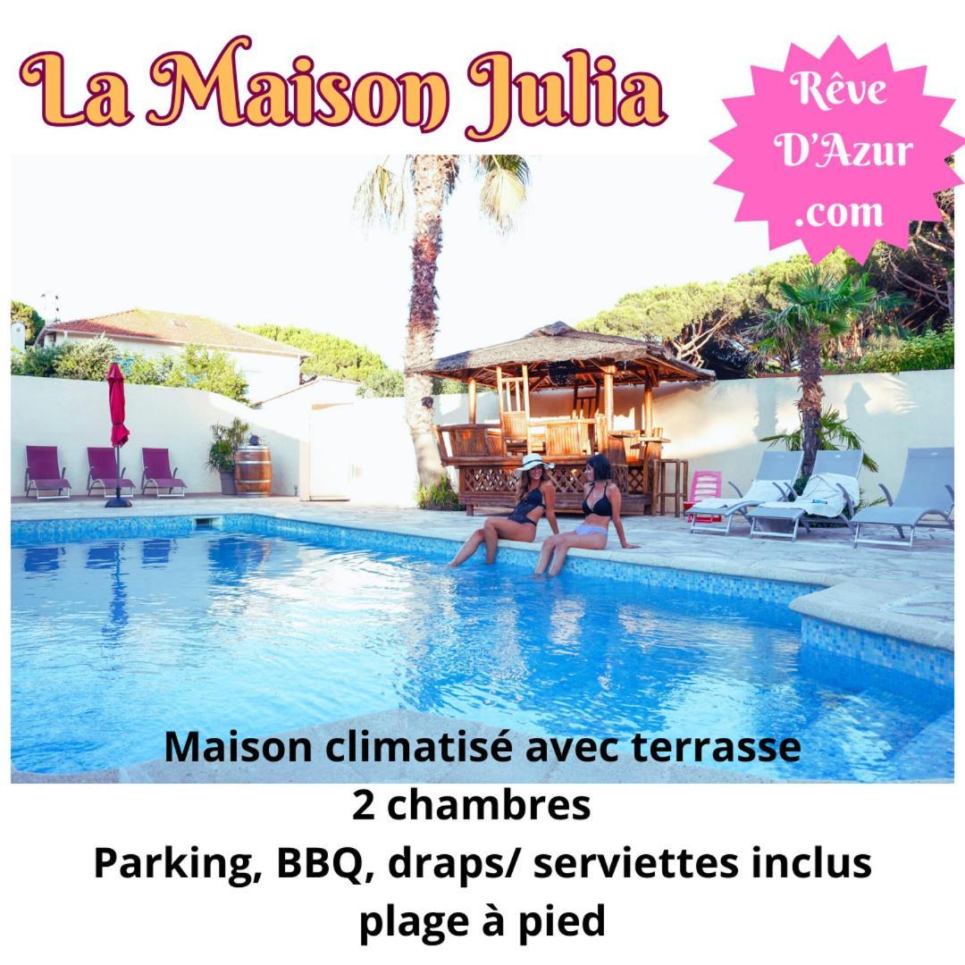Reve D'Azur, 2 Chambres, Maison Julia En Bord De Mer A La Nartelle, Piscine Partagee, Parking & Terrasse Bbq, Wifi Et Draps Inclus Plage A Pied Sainte-Maxime Exteriér fotografie